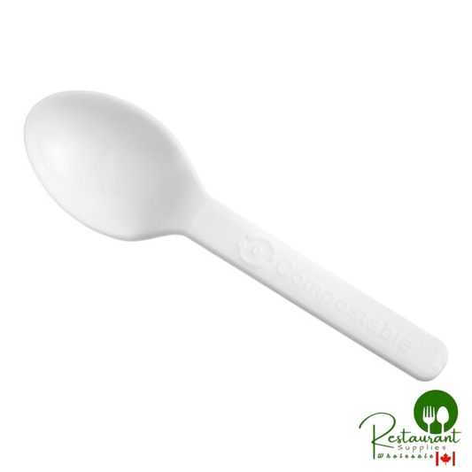 World Centric 3 1/8" PLA Plastic Compostable Tasting Spoon - 3,000/Case