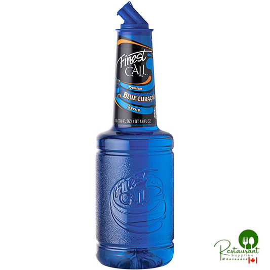 Finest Call 1 Liter Premium Blue Curacao Syrup - 12/Case