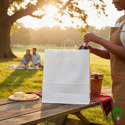 Duro Cargo 18" x 7" x 18 3/4" White Paper Shopping Bag with Handles - 200/Case