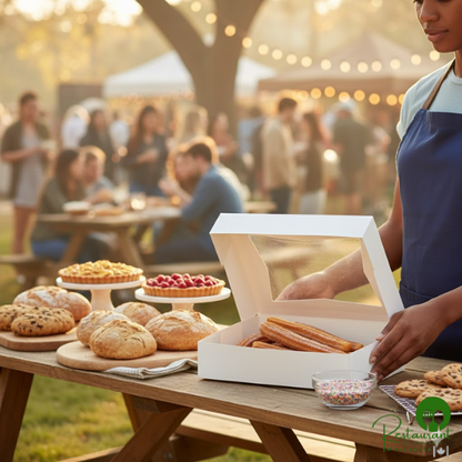 Southern Champion 12" x 8" x 2 1/2" White Automatic Window Donut / Bakery Box - 200/Case