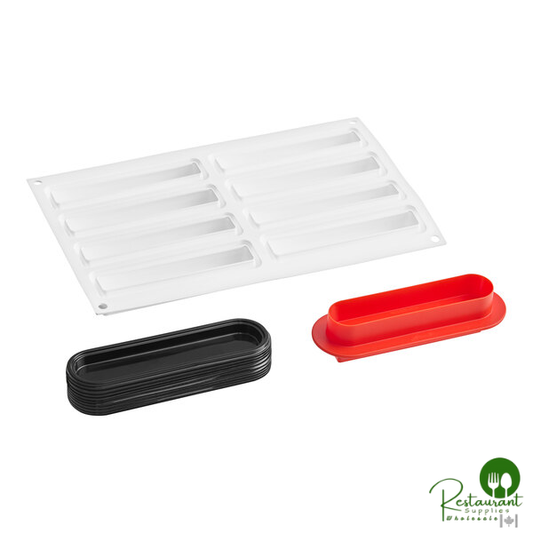 Silikomart Curve 8 Compartment Cylinder Silicone Baking Mold with Trays and Cutter - 4 15/16" x 1 1/16" x 1 1/16" Cavities CURVE CYLINDRE 75