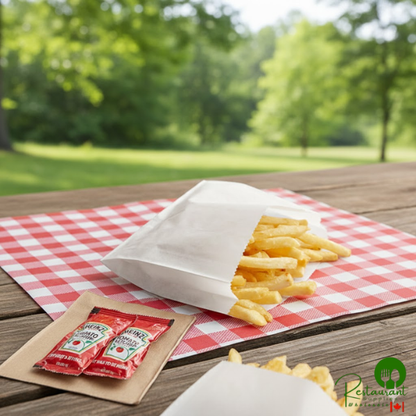 Bagcraft 5" x 1" x 4 1/2" White Grease-Resistant French Fry Bag - 2,000/Case