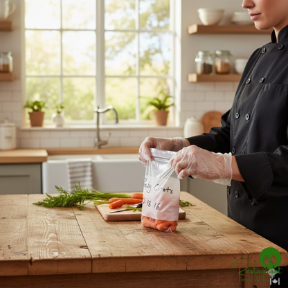 LK Packaging Plastic Food Bag 6" x 8" Pint Size Seal Top with White Write On Block - 1,000/Case