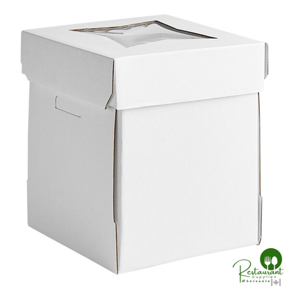 Southern Champion 10" x 10" x 12" White Cake / Bakery Box with Window - 12/Case