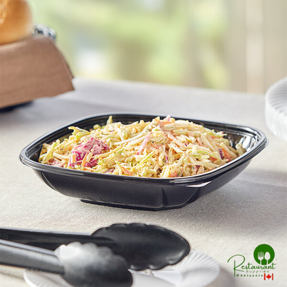 24 oz. Black PET Plastic Square Catering / Serving Bowl By Prime - 300/Case