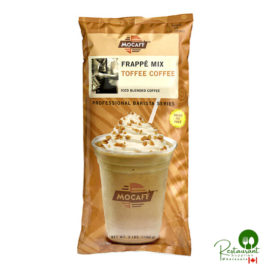 MOCAFE Toffee Coffee Frappe Mix Powder 3 lb. - 4/Case