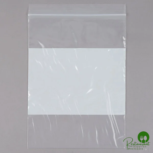 LK Packaging Plastic Food Bag 6" x 8" Pint Size Seal Top with White Write On Block - 1,000/Case