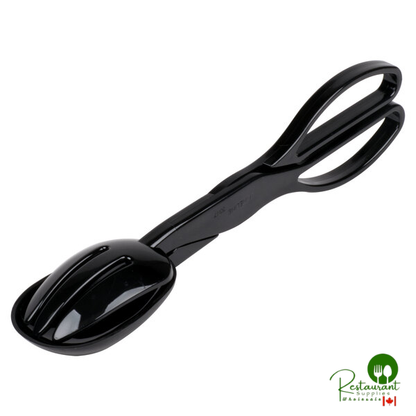 Fineline 3304-BK Platter Pleasers 11 1/2" Black Plastic Salad Tongs - 48/Case