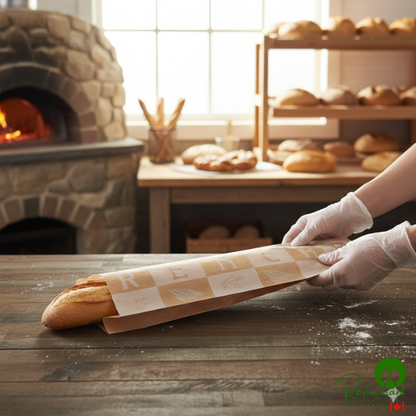 Bagcraft Packaging 300870 EcoCraft 5 1/4" x 3 1/4" x 20" French Printed Bread Bag - 1,000/Case