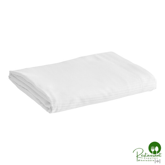 1888 Mills Magnificence T-310 White Tone on Tone Stripe Pima Cotton / Polyester Flat Sheet