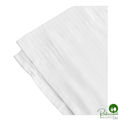 1888 Mills Magnificence T-310 White Tone on Tone Stripe Pima Cotton / Polyester Flat Sheet