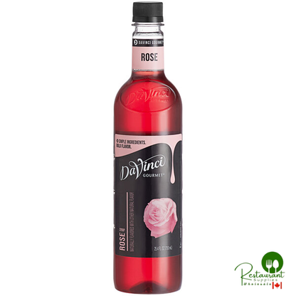 DaVinci Gourmet Classic Rose Flavoring Syrup 750 mL - 4/Case