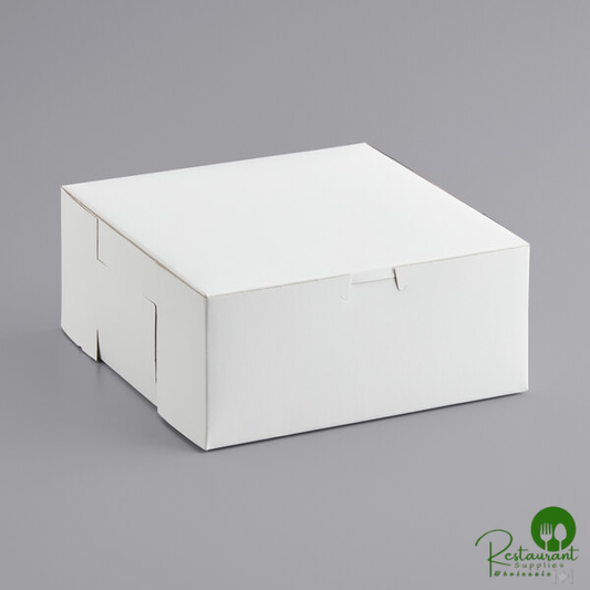9" x 9" x 4" White Customizable Cake / Bakery Box - 200/Bundle