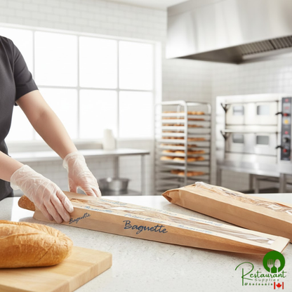 Bagcraft Packaging 300883 EcoCraft 3 1/2" x 2" x 26" Dubl-Panel® Crispy Crust Baguette Printed Bread Bag - 500/Case