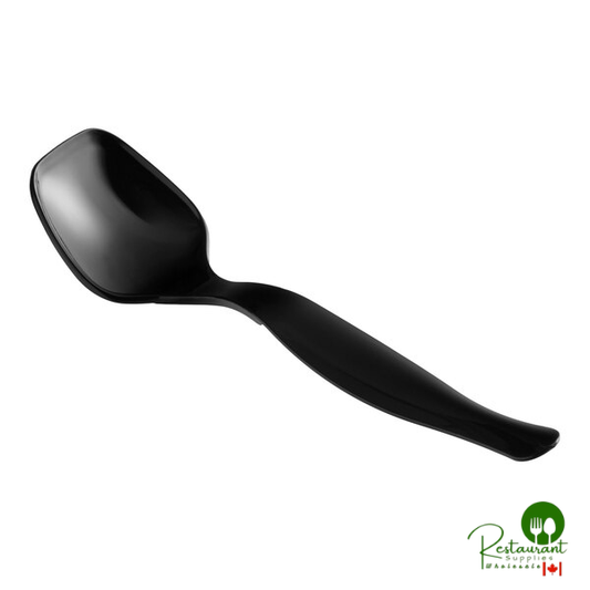 Fineline 3302-BK Platter Pleasers Black Plastic 8 1/2" Serving Spoon - 144/Case
