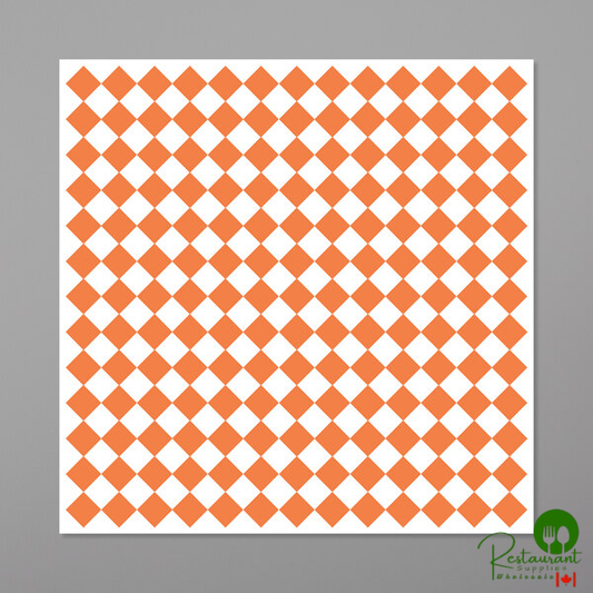 GET P-ORC-1212-W 12" x 12" Orange Check Deli Sandwich Wrap Paper - 1,000/Case