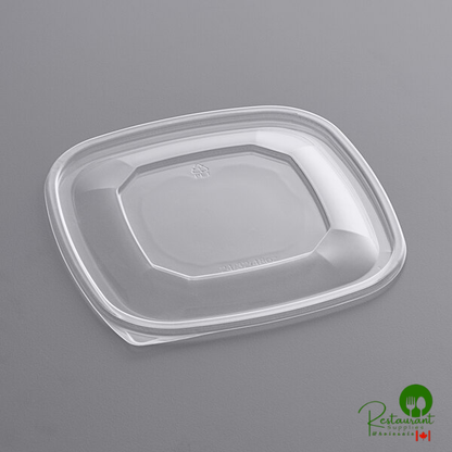 Clear PET Plastic Flat Lid for 24, 32, and 48 oz. Square Bowls By Prime - 300/Case