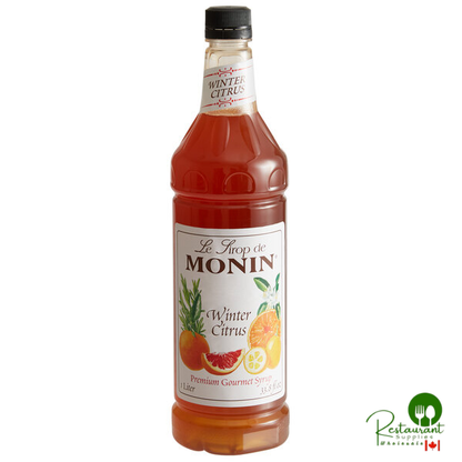 Monin Premium Winter Citrus Flavoring Syrup 1 Liter - 4/Case