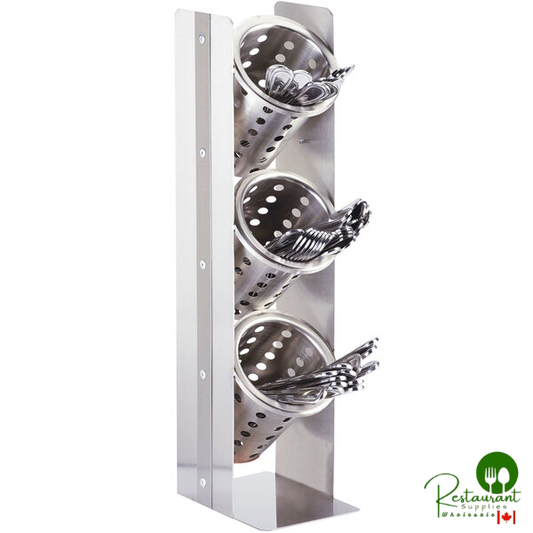 Cal-Mil 3411-55 Urban Stainless Steel 3-Cylinder Vertical Flatware / Condiment Display