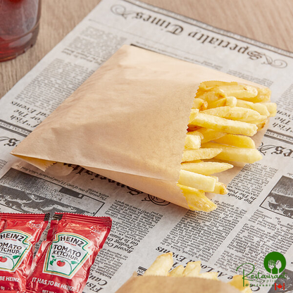 Bagcraft EcoCraft 5 1/2" x 4 1/2" Natural Grease-Resistant French Fry Bag - 1,000/Case