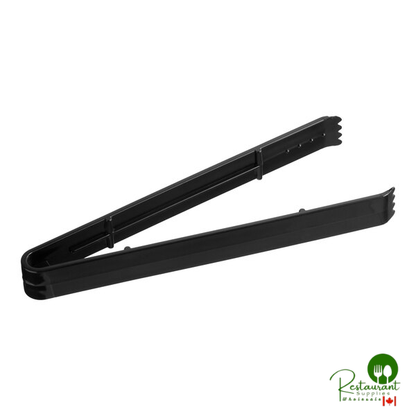 Fineline 3310-BK Platter Pleasers 9" Black Plastic Heavy-Duty Serving Tongs - 100/Case
