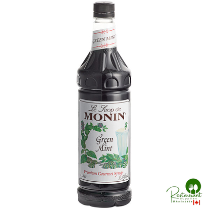 Monin Premium Green Mint Flavoring Syrup 1 Liter - 4/Case