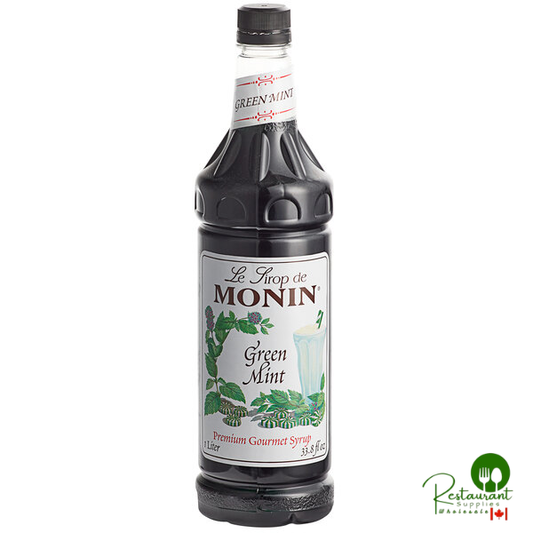 Monin Premium Green Mint Flavoring Syrup 1 Liter - 4/Case