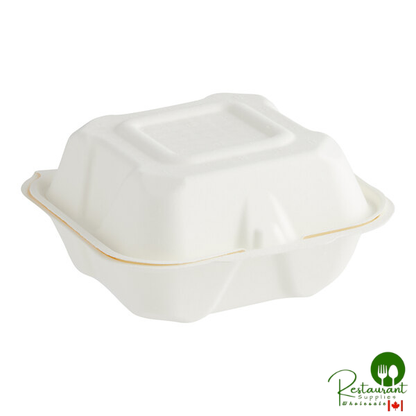 Fabri-Kal Greenware 6" x 6" 1-Compartment Plant Fiber Blend Hinged Container - 450/Case
