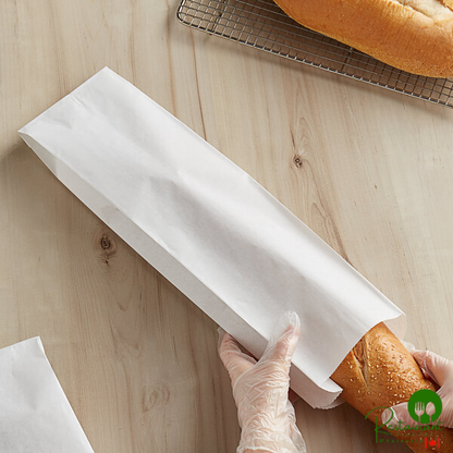 Bagcraft Packaging 300163 5 1/4" x 2 3/4" x 18" White Bread Bag - 1,000/Case