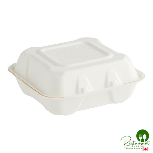 Fabri-Kal Greenware 8" x 8" 1-Compartment Plant Fiber Blend Hinged Container - 200/Case
