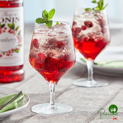 Monin Premium Cranberry Flavoring / Fruit Syrup 1 Liter - 4/Case
