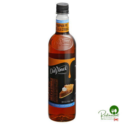 DaVinci Gourmet Sugar-Free Pumpkin Pie Flavoring Syrup 750 mL - 4/Case