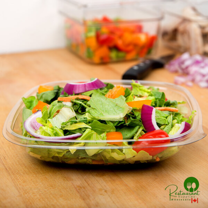Sabert 18024B300 Bowl2 24 oz. Clear PET Square Deli / Catering Bowl - 300/Case