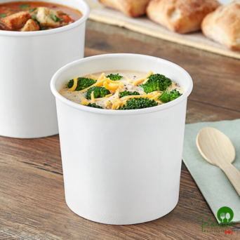 26 oz. White Double Poly-Coated Paper Food Cup By Prime - 500/Case