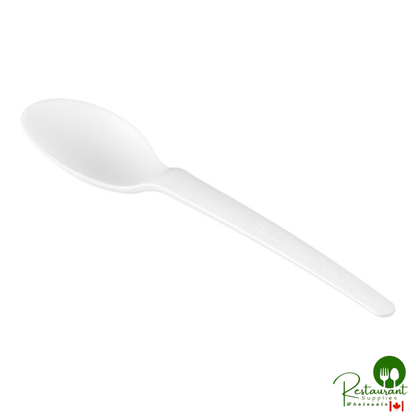 Eco-Products EP-S013 Plantware 6" White Compostable CPLA Plastic Spoon - 1,000/Case