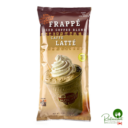 MOCAFE Caffe Latte Frappe Mix Powder 3 lb. - 4/Case