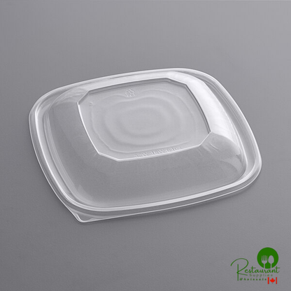 Clear PET Plastic Dome Lid for 32W, 48W, and 64 oz. Square Bowls By Prime - 150/Case