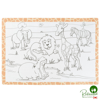 Hoffmaster 310690 10" x 14" Kids Jungle Fun Double Sided Interactive Placemat - 1,000/Case