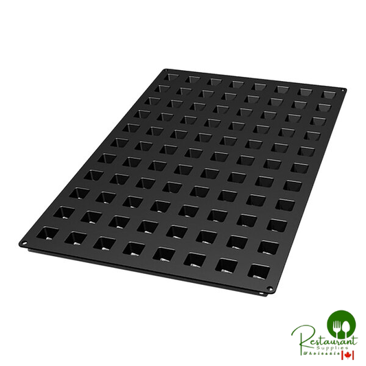 Silikomart Mini Cube 88 Compartment Black Silicone Baking Mold - 1'' x 1'' x 15/16'' Cavities SQ047