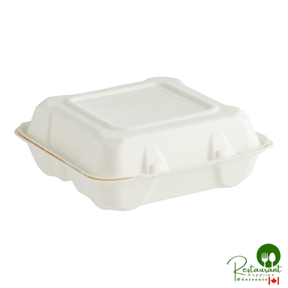 Fabri-Kal Greenware 9" x 9" 3-Compartment Plant Fiber Blend Hinged Container - 200/Case
