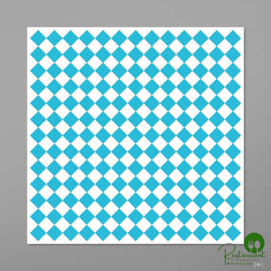 GET P-BLC-1212-W 12" x 12" Blue Check Deli Sandwich Wrap Paper - 1,000/Case