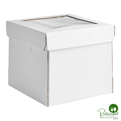 Southern Champion 14" x 14" x 12" White Cake / Bakery Box with Window - 12/Case