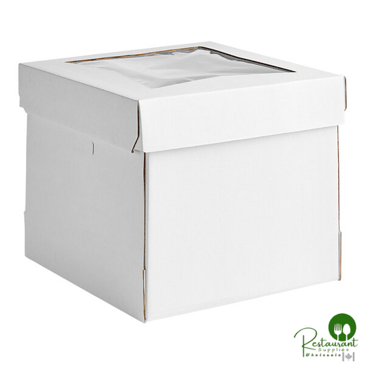 Southern Champion 14" x 14" x 12" White Cake / Bakery Box with Window - 12/Case