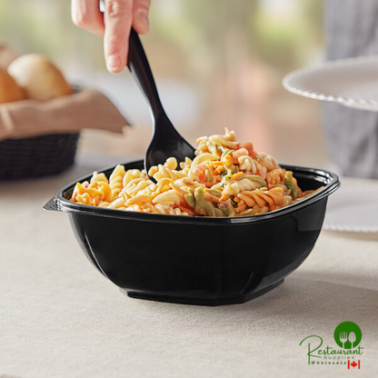 48 oz. Black PET Plastic Square Catering / Serving Bowl By Prime - 300/Case