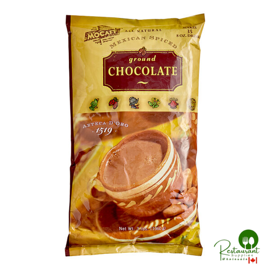 MOCAFE Azteca d'Oro 1519 Mexican Spiced Ground Chocolate Mix Powder 3 lb. - 4/Case