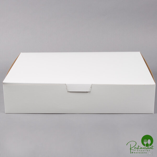19" x 14" x 4 1/2" White Customizable Half Sheet Cake / Bakery Box - 50/Bundle