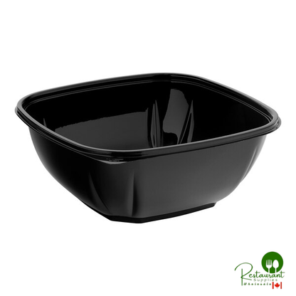 48 oz. Black PET Plastic Square Catering / Serving Bowl By Prime - 300/Case