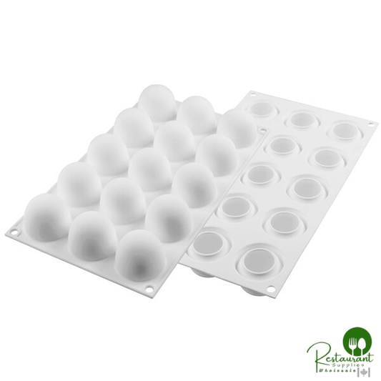 Silikomart CURVETRUFFLE 40 15 Compartment Micro Silicone Baking Mold with Border - 1 5/8" x 1 5/8" x 1 3/8" Cavities