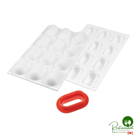 Silikomart Pillow 12 Compartment Silicone Baking Mold - 2 1/4" x 1 3/16" x 7/8" Cavities CURVE PILLOW 30