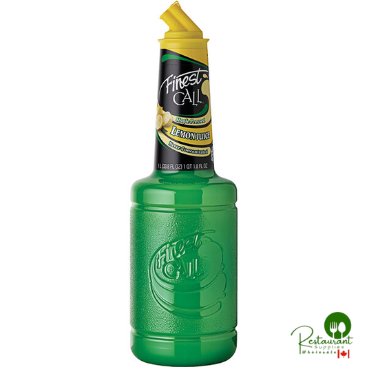Finest Call 1 Liter Premium Single Pressed Lemon Juice - 12/Case